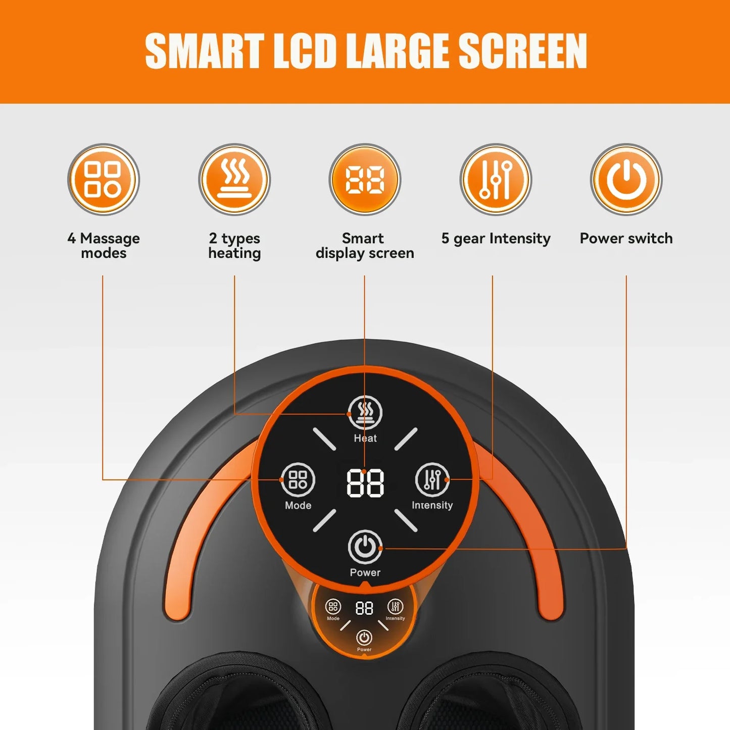 3D Air Compression Heated Foot Massager with Vibration