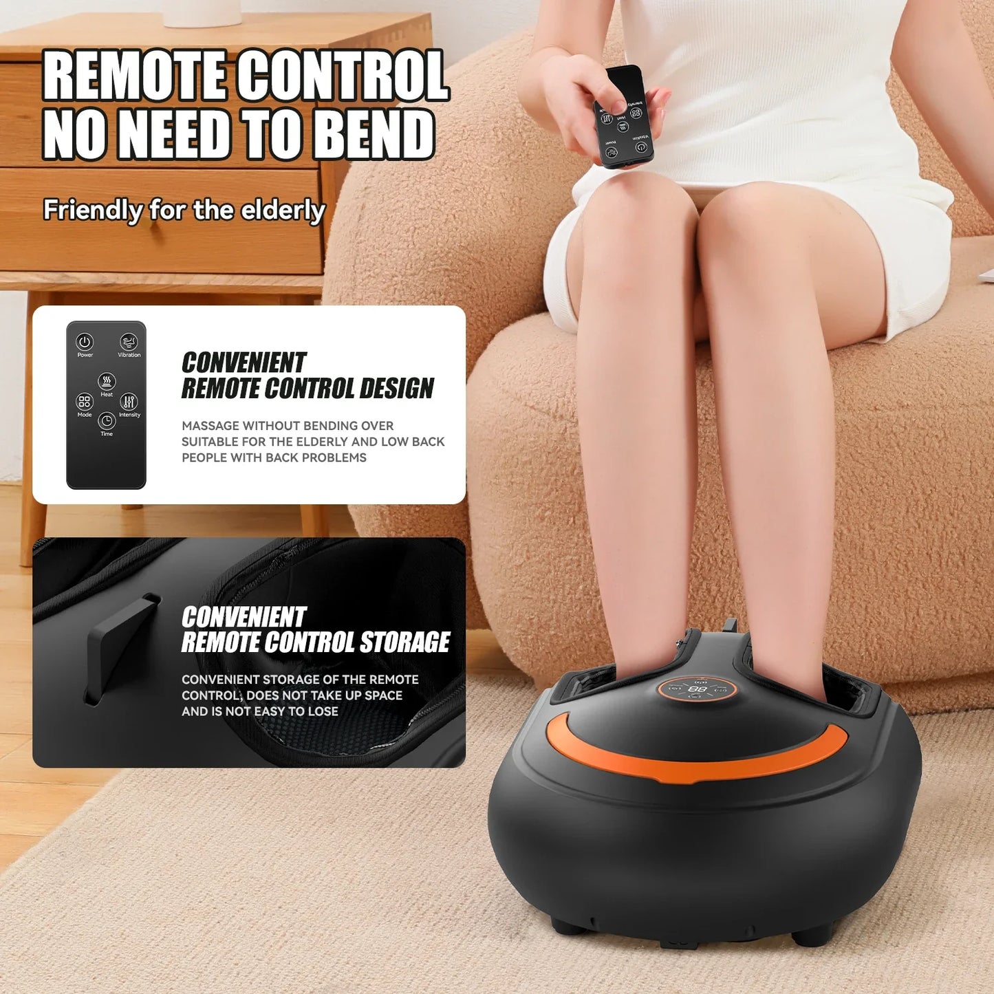3D Air Compression Heated Foot Massager with Vibration
