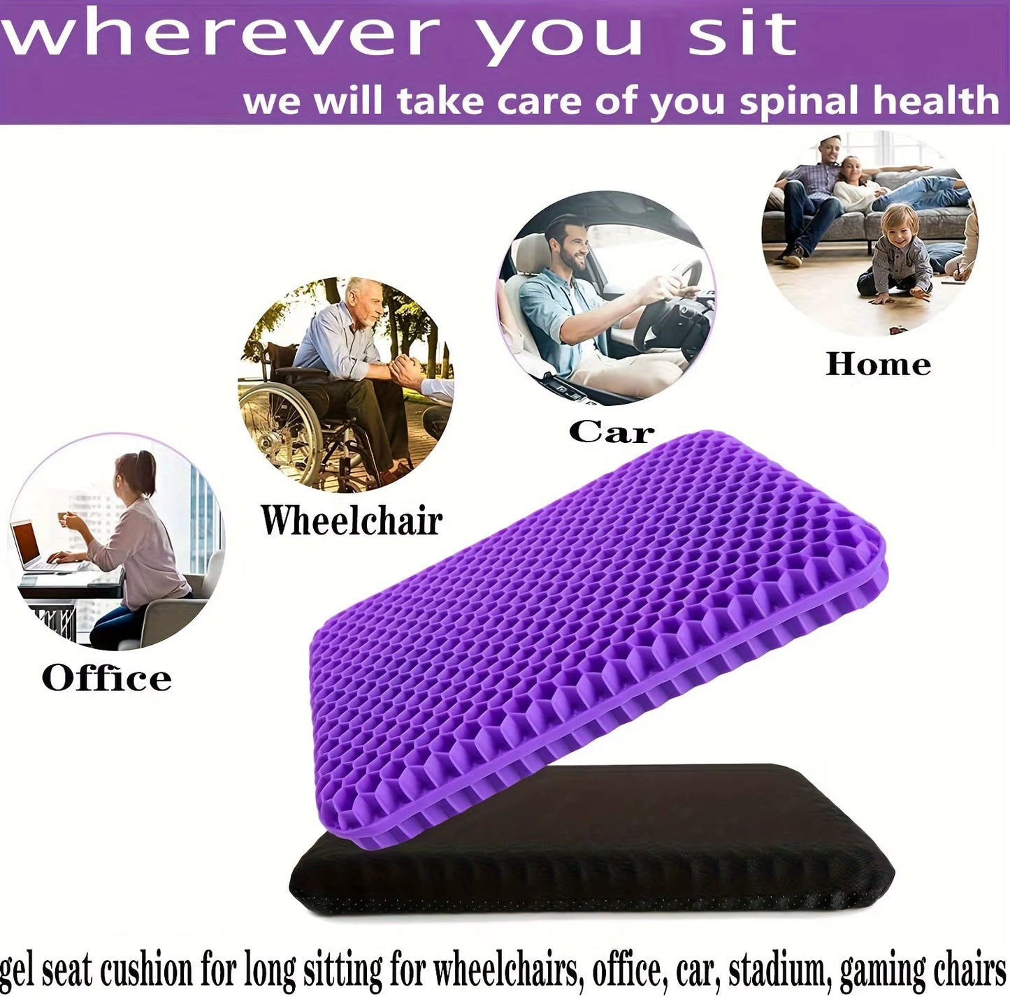Honeycomb Gel Seat Cushion | Zero-Pressure Support | All-Day Comfort