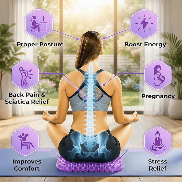 Honeycomb Gel Seat Cushion | Zero-Pressure Support | All-Day Comfort