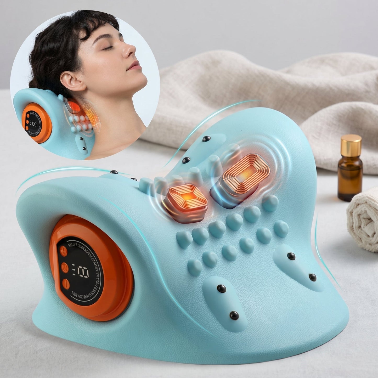 Ergonomic Electromuscular Heating Neck Massager